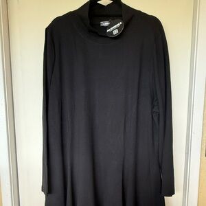Black long sleeve mock turtle neck dress